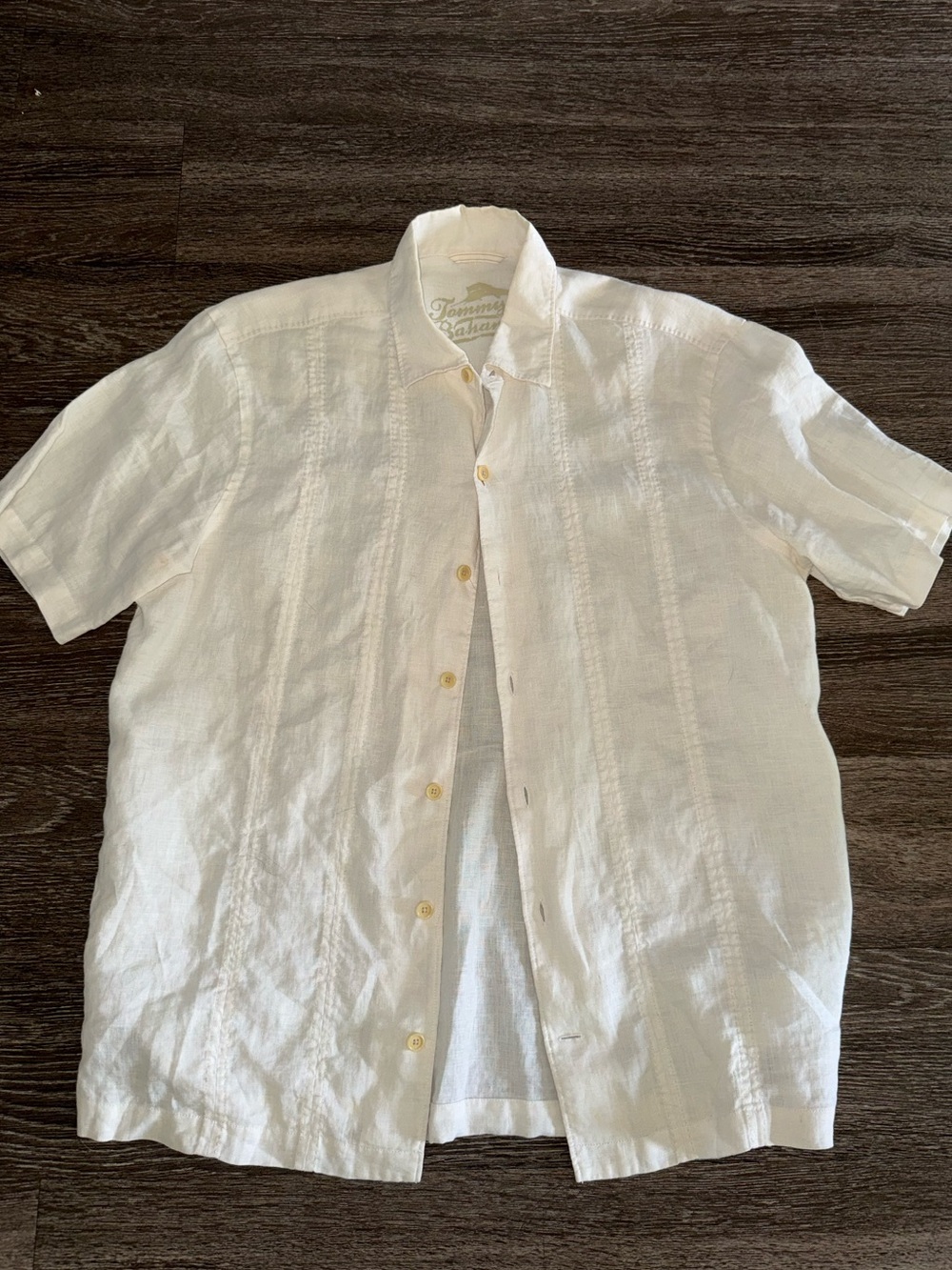 Tommy Bahama 100% Linen White Short Sleeve Button Up Men’s Medium